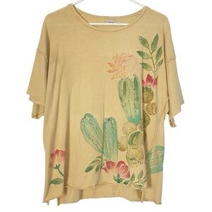 Dr. Collectors Cactus Tee Shirt Womens Size Medium Model T Joshua Tree Floral
